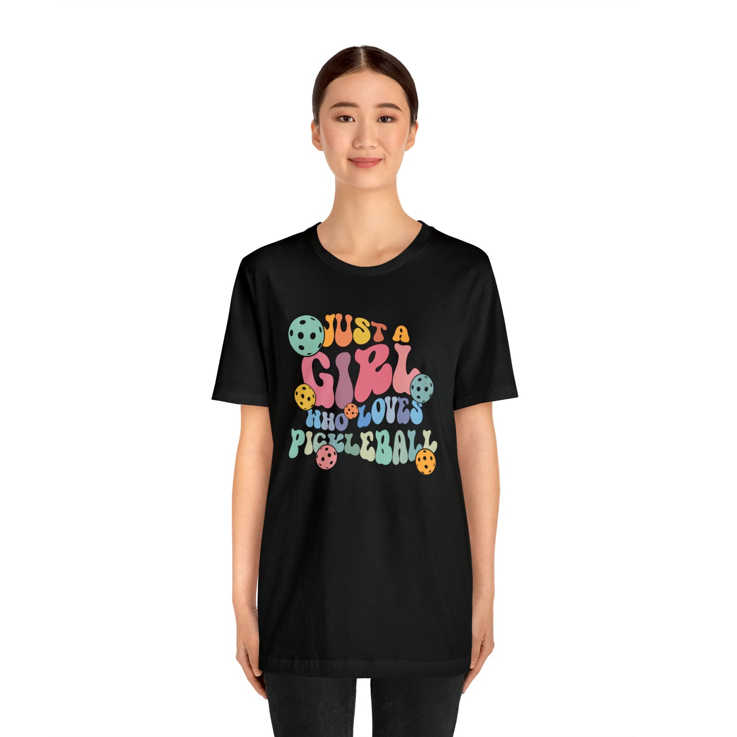 Pickleball Passion: 'Just a Girl Who Loves Pickleball Stylish Soft Unisex Jersey Short Sleeve Tee