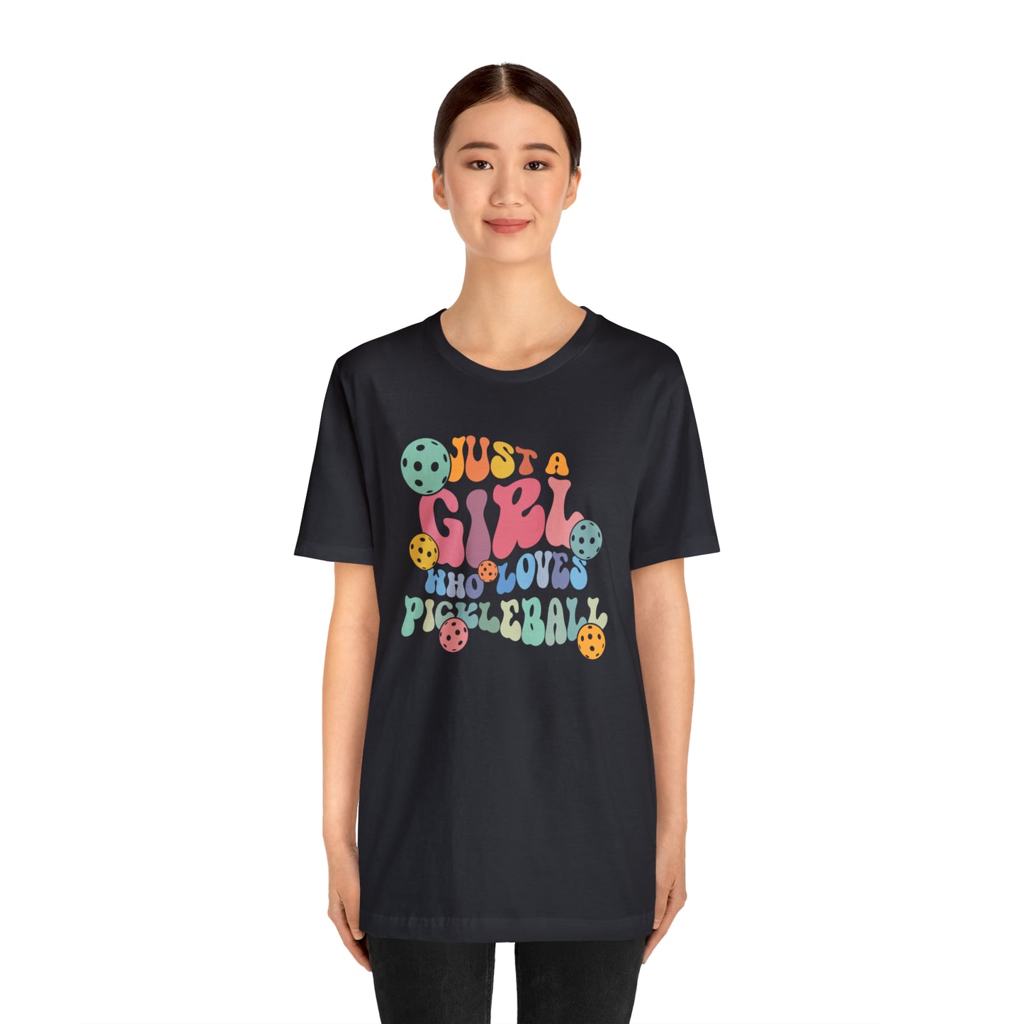 Pickleball Passion: 'Just a Girl Who Loves Pickleball Stylish Soft Unisex Jersey Short Sleeve Tee