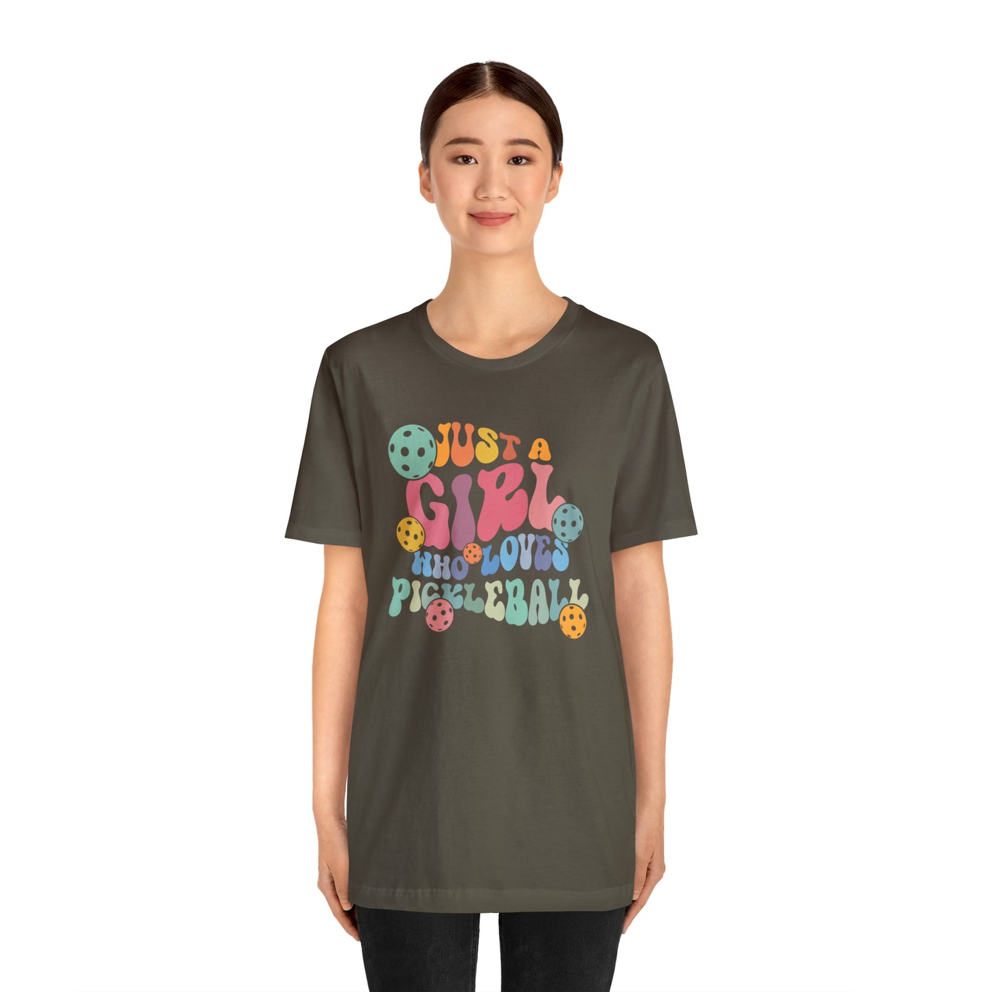 Pickleball Passion: 'Just a Girl Who Loves Pickleball Stylish Soft Unisex Jersey Short Sleeve Tee