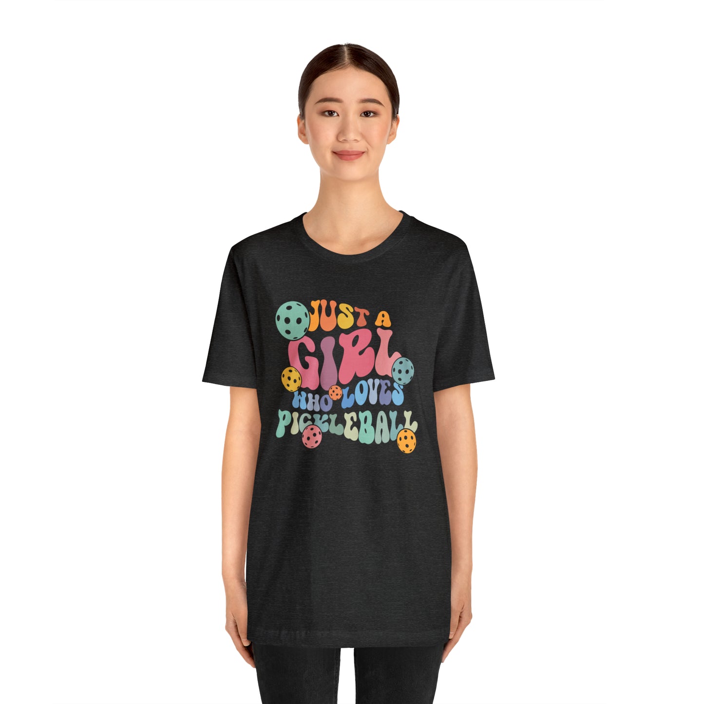 Pickleball Passion: 'Just a Girl Who Loves Pickleball Stylish Soft Unisex Jersey Short Sleeve Tee