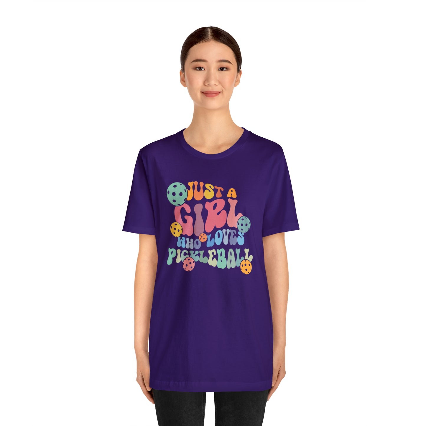 Pickleball Passion: 'Just a Girl Who Loves Pickleball Stylish Soft Unisex Jersey Short Sleeve Tee