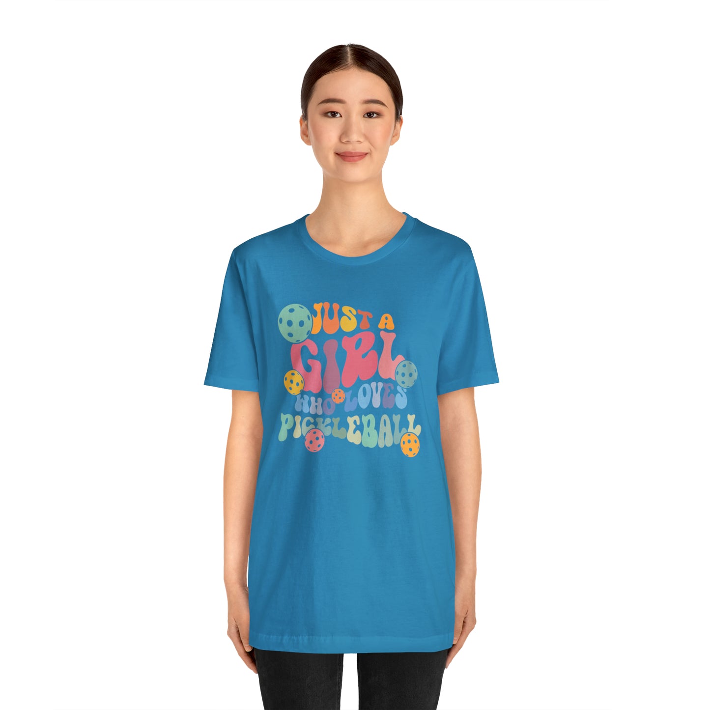 Pickleball Passion: 'Just a Girl Who Loves Pickleball Stylish Soft Unisex Jersey Short Sleeve Tee