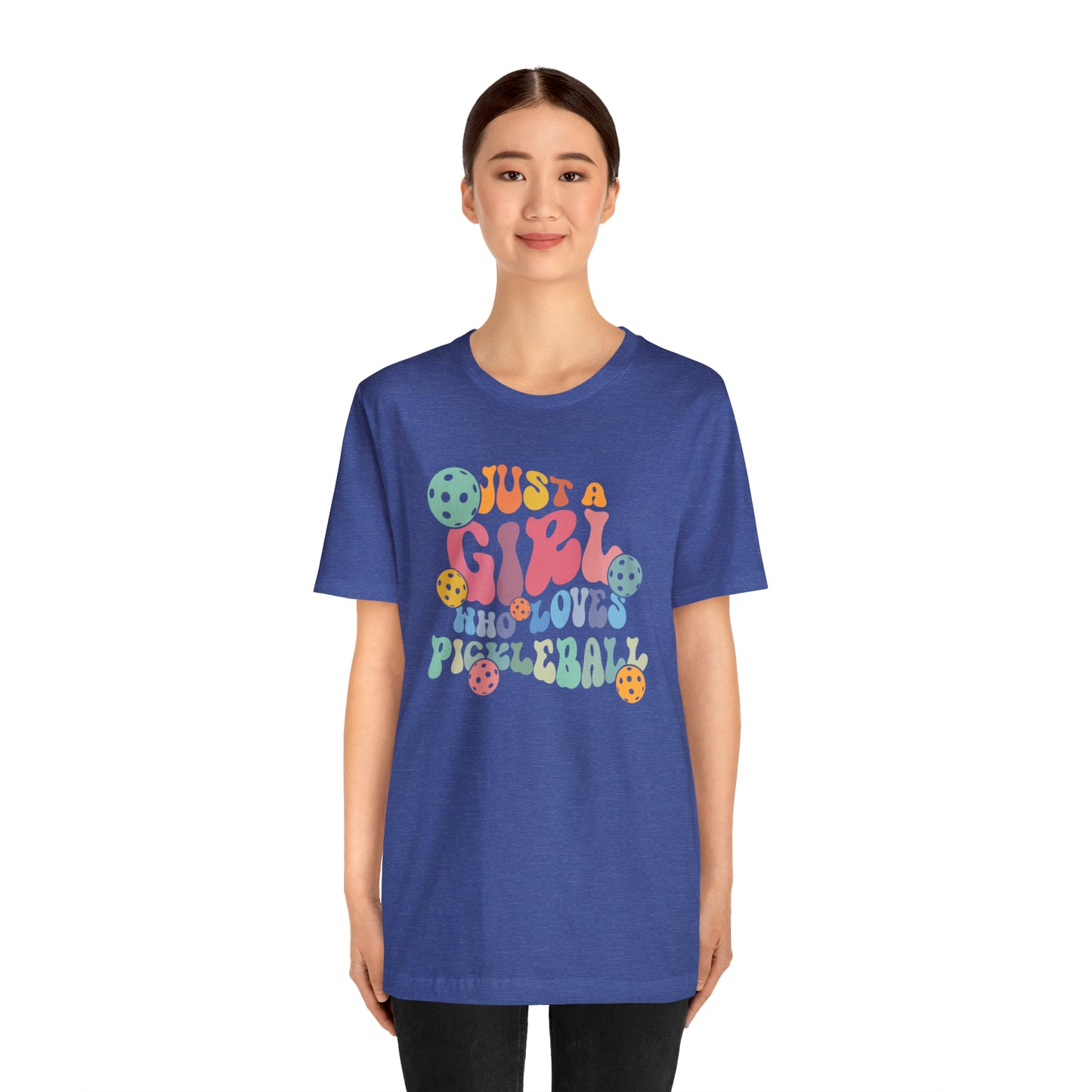 Pickleball Passion: 'Just a Girl Who Loves Pickleball Stylish Soft Unisex Jersey Short Sleeve Tee