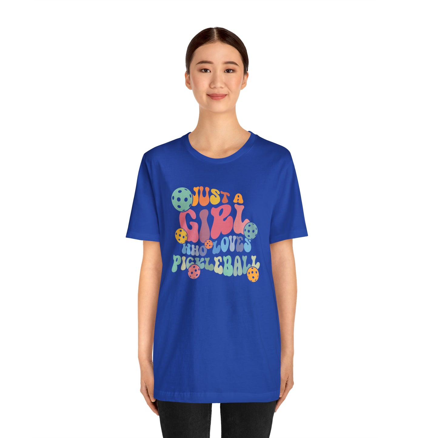 Pickleball Passion: 'Just a Girl Who Loves Pickleball Stylish Soft Unisex Jersey Short Sleeve Tee