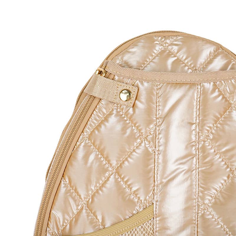Pickle Ball Bag Champagne w/White stripe