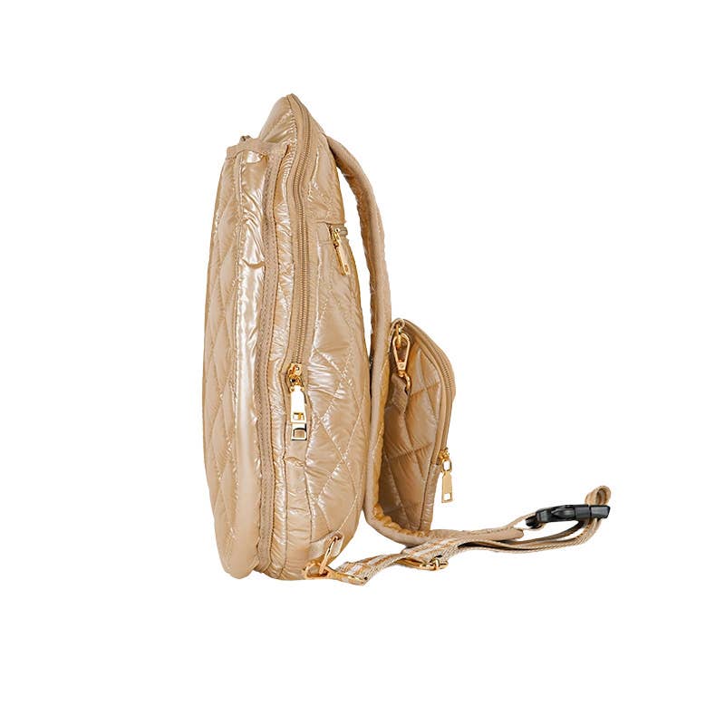 Pickle Ball Bag Champagne w/White stripe