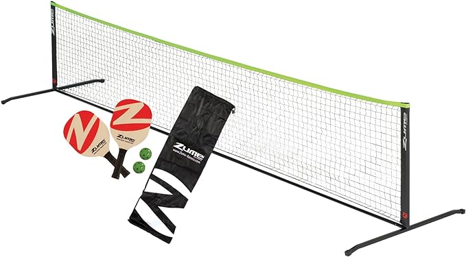 Zume Games Portable Instant Play Portable Pickleball Set Includes Paddles, Balls, and Net