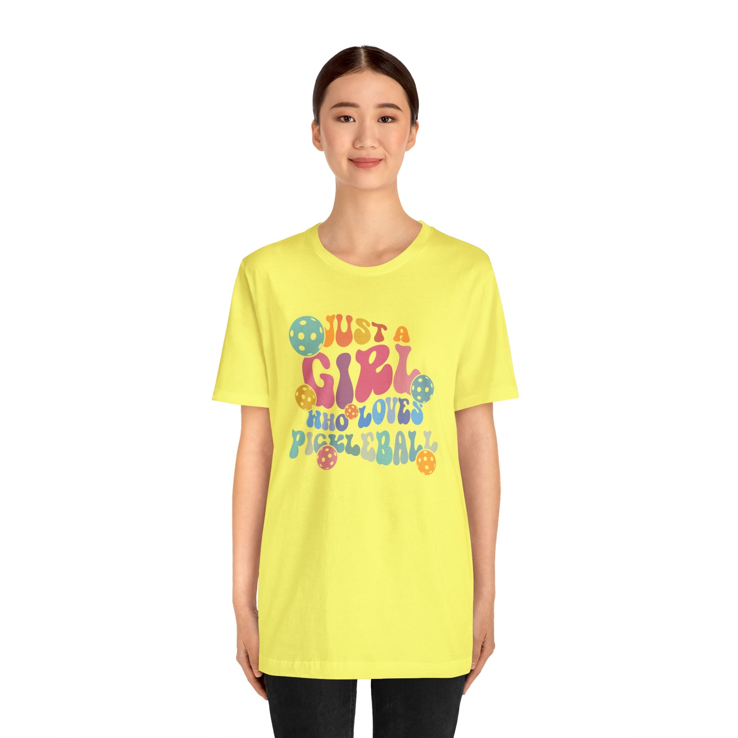 Pickleball Passion: 'Just a Girl Who Loves Pickleball Stylish Soft Unisex Jersey Short Sleeve Tee