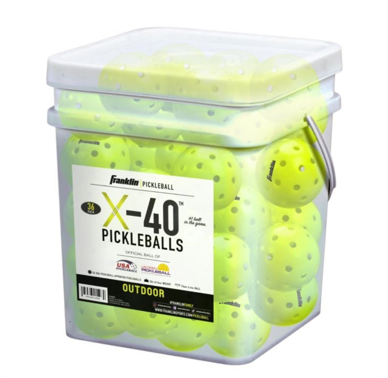 Franklin X-40 OUTDOOR PICKLEBALL 36 pack bucket