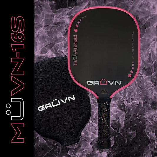 GRUVN - MUVN-16S Pickleball Paddle - Pink with Pink Edge Guard