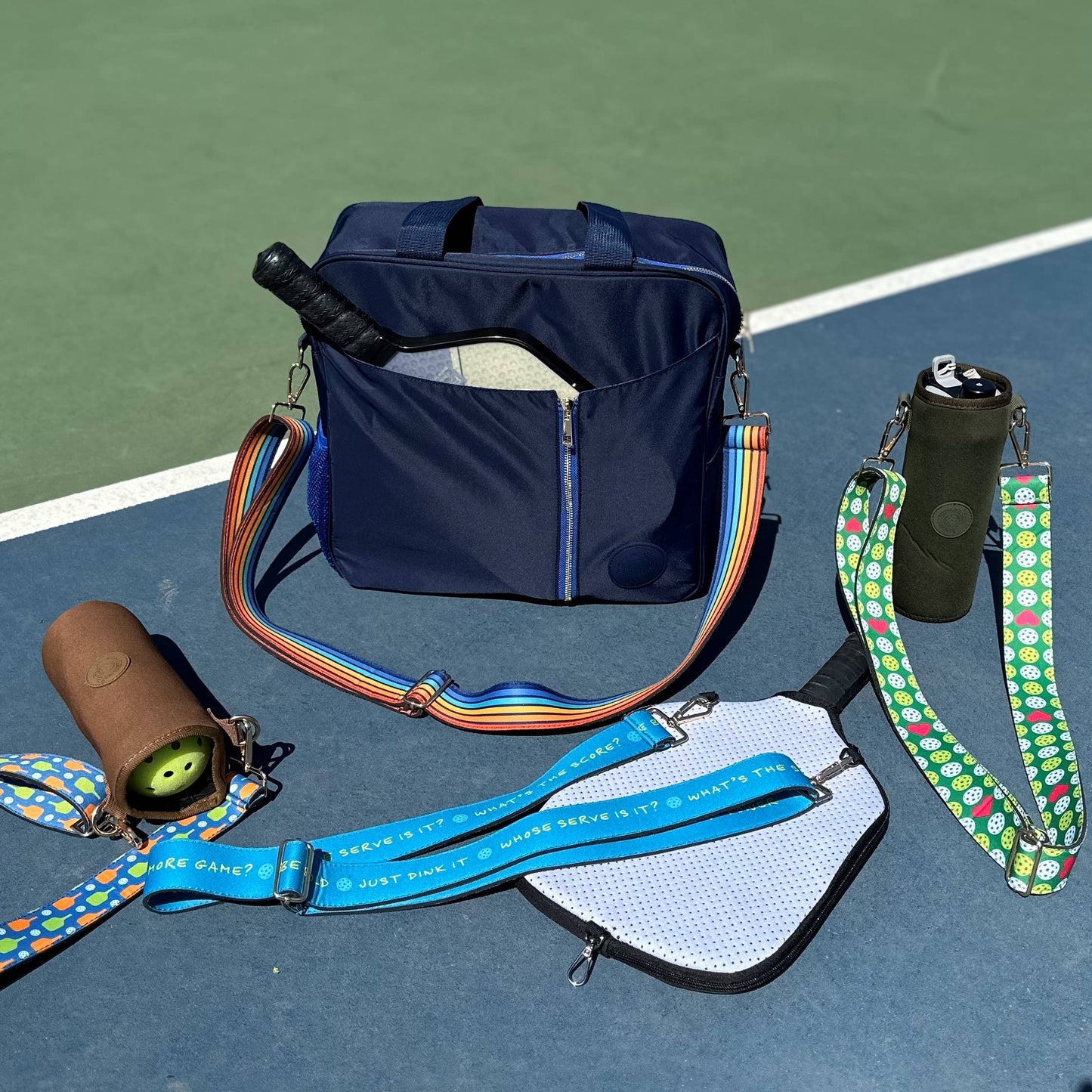 Interchangeable Pickleball designed bag strap- 4 designs: Vintage Victory