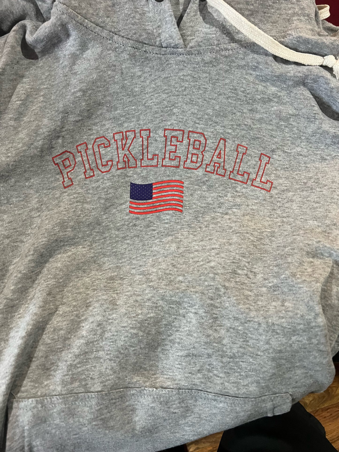 Pickleball American Flag Hoodie - Gray