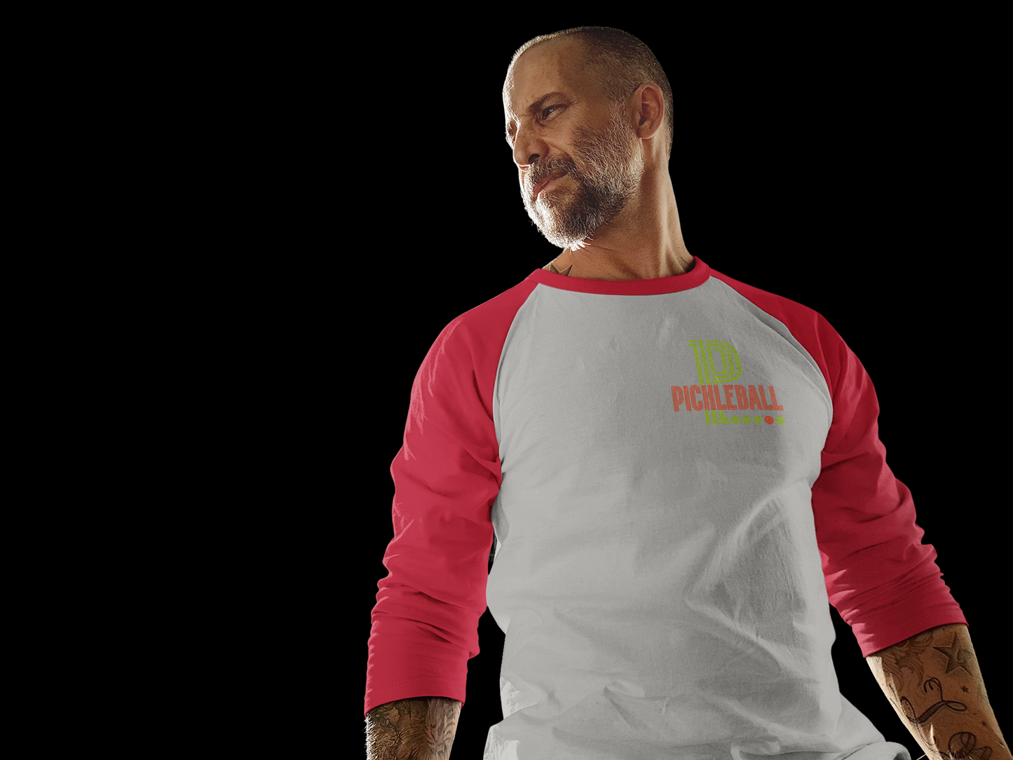 Big "P" Pickleball Passion Red/Gray 3/4 Sleeve tee