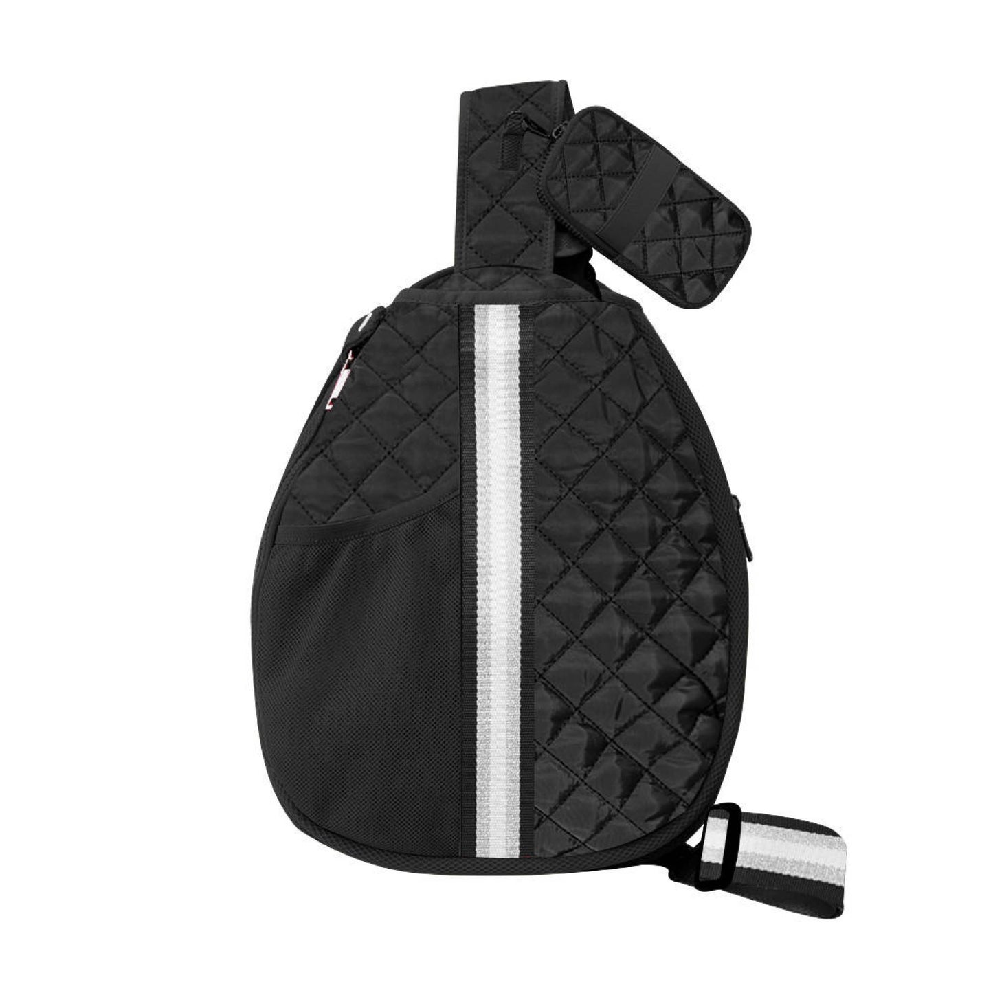 Pickle Ball Bag Black w/White/Silver stripe