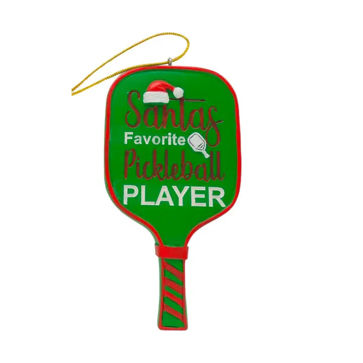 Pickleball Paddle Christmas Ornament - Santa's Favorite Pickleball Player