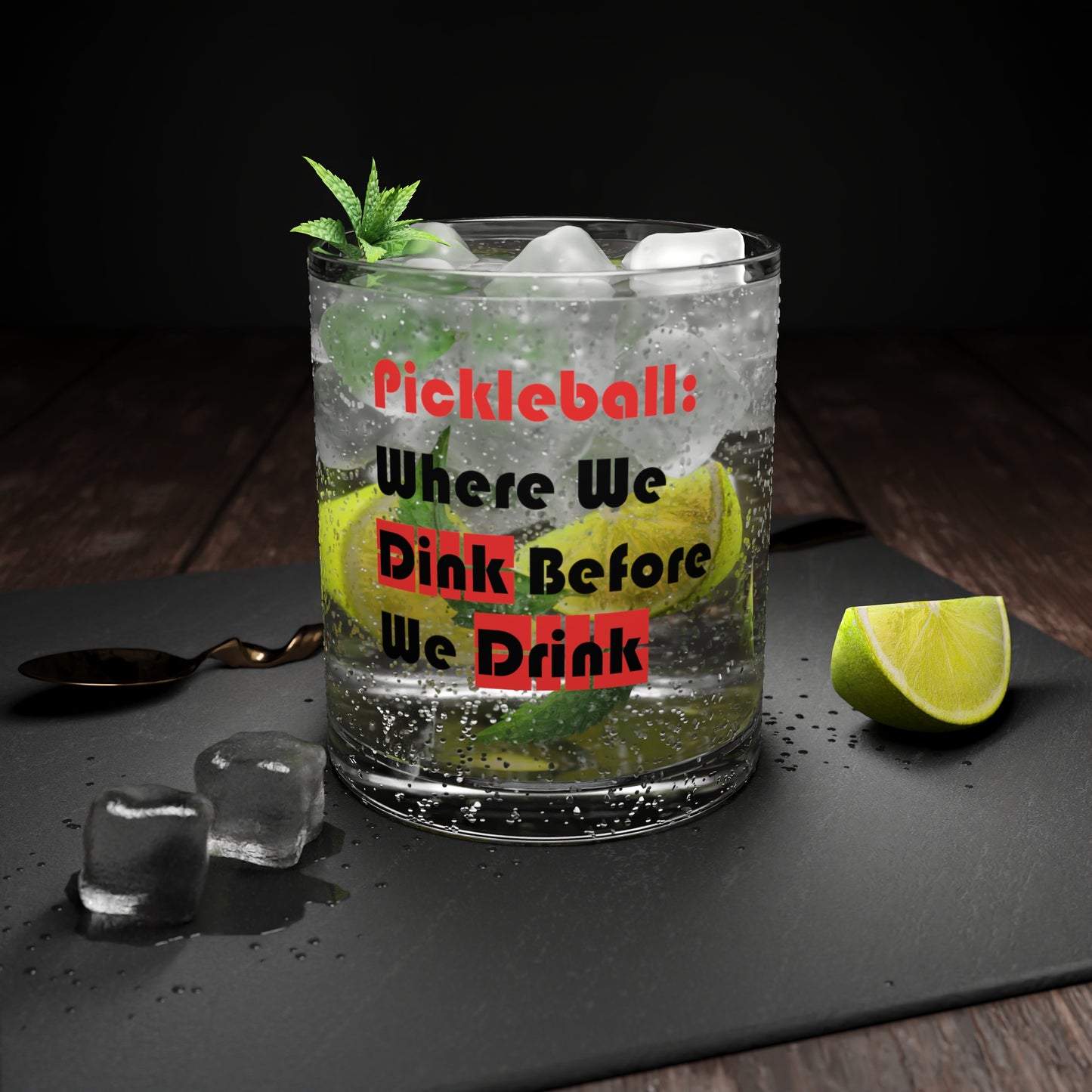 Dink Before You Drink" Pickleball Bar Glass: A Toast to Fun and Friendship Bar Glass