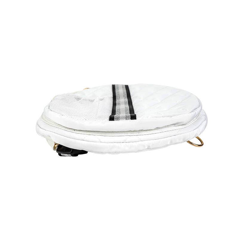 Pickle Ball Bag White w/ Black/Silver stripe