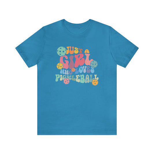 Pickleball Passion: 'Just a Girl Who Loves Pickleball Stylish Soft Unisex Jersey Short Sleeve Tee