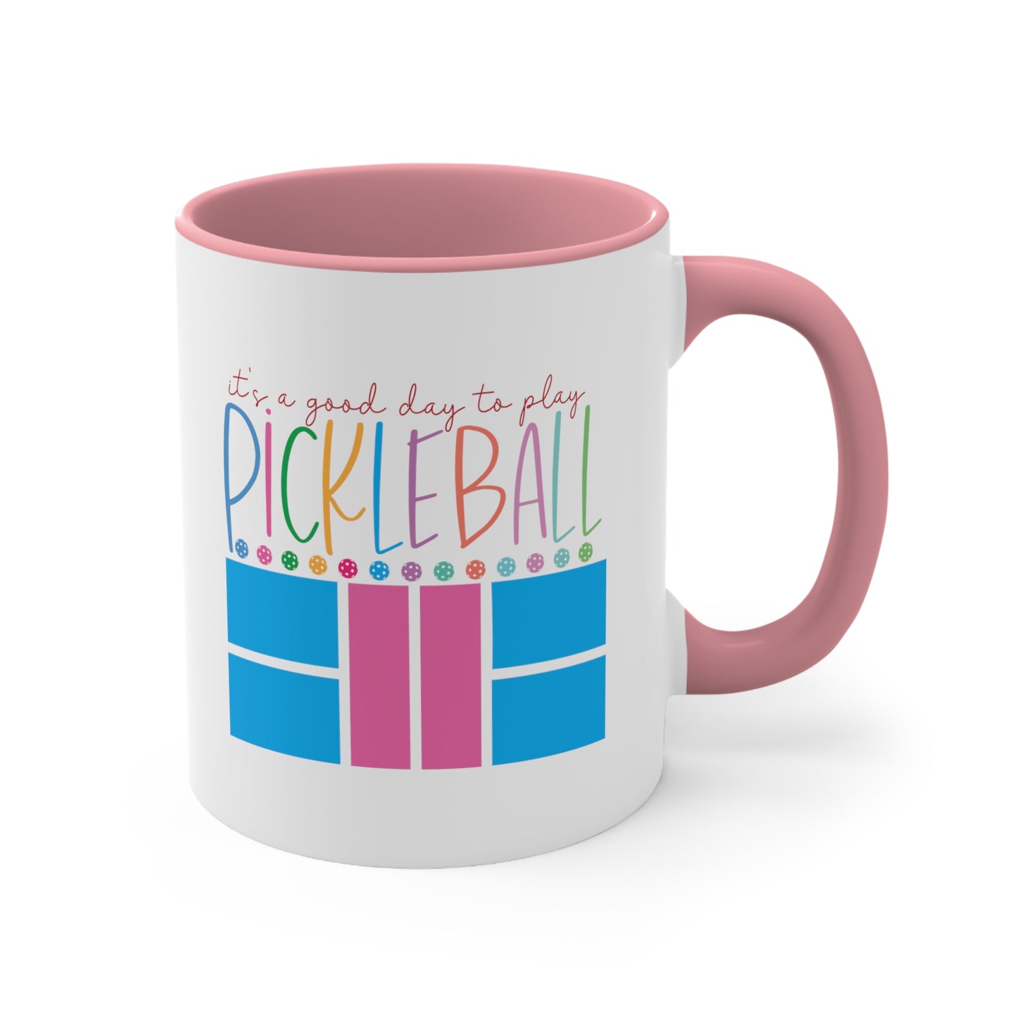 It's a Good Day to Play Pickleball Stylish Accent Coffee Mug, 11oz