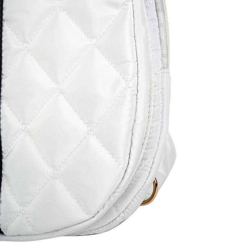 Pickle Ball Bag White w/ Black/Silver stripe