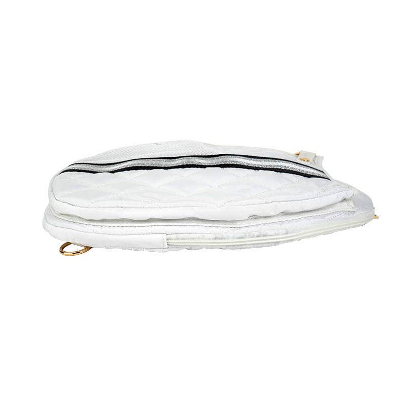 Pickle Ball Bag White w/ Black/Silver stripe