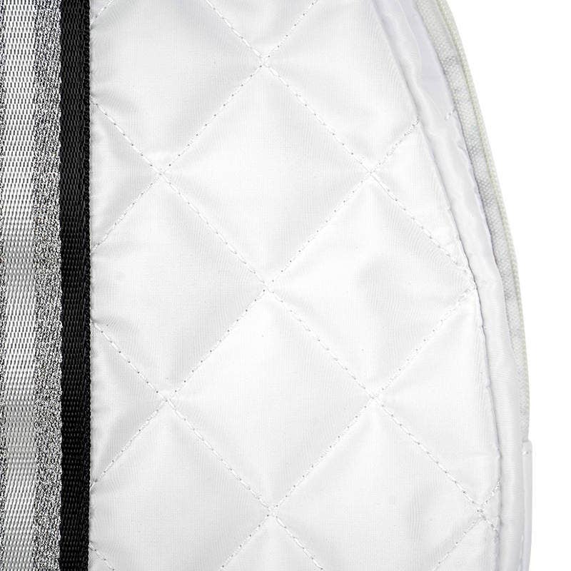 Pickle Ball Bag White w/ Black/Silver stripe