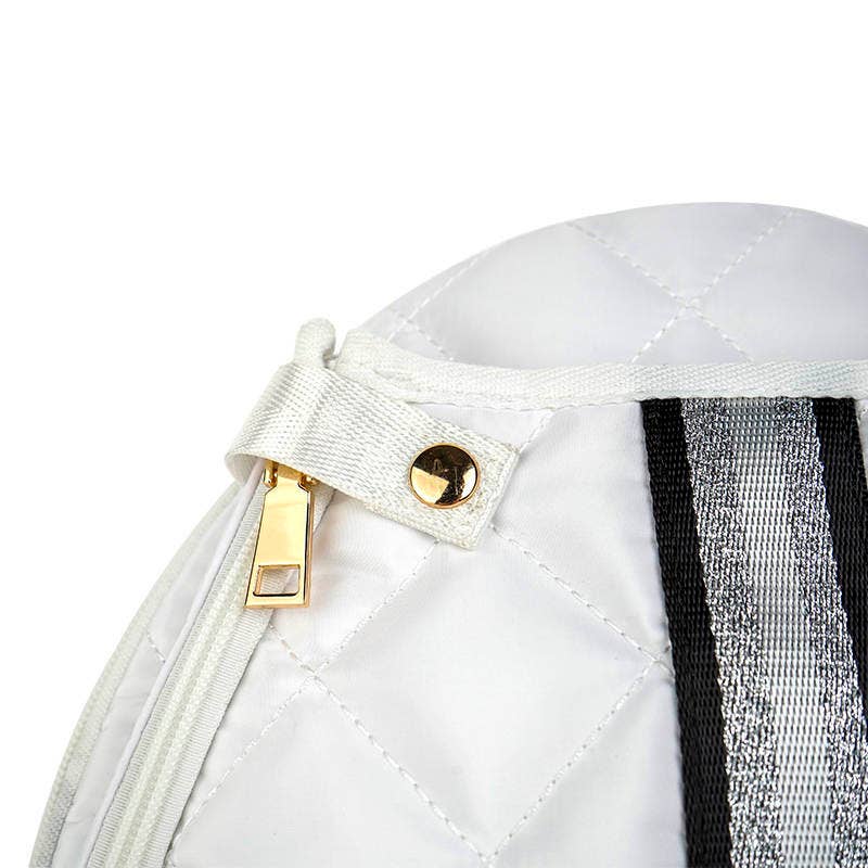 Pickle Ball Bag White w/ Black/Silver stripe