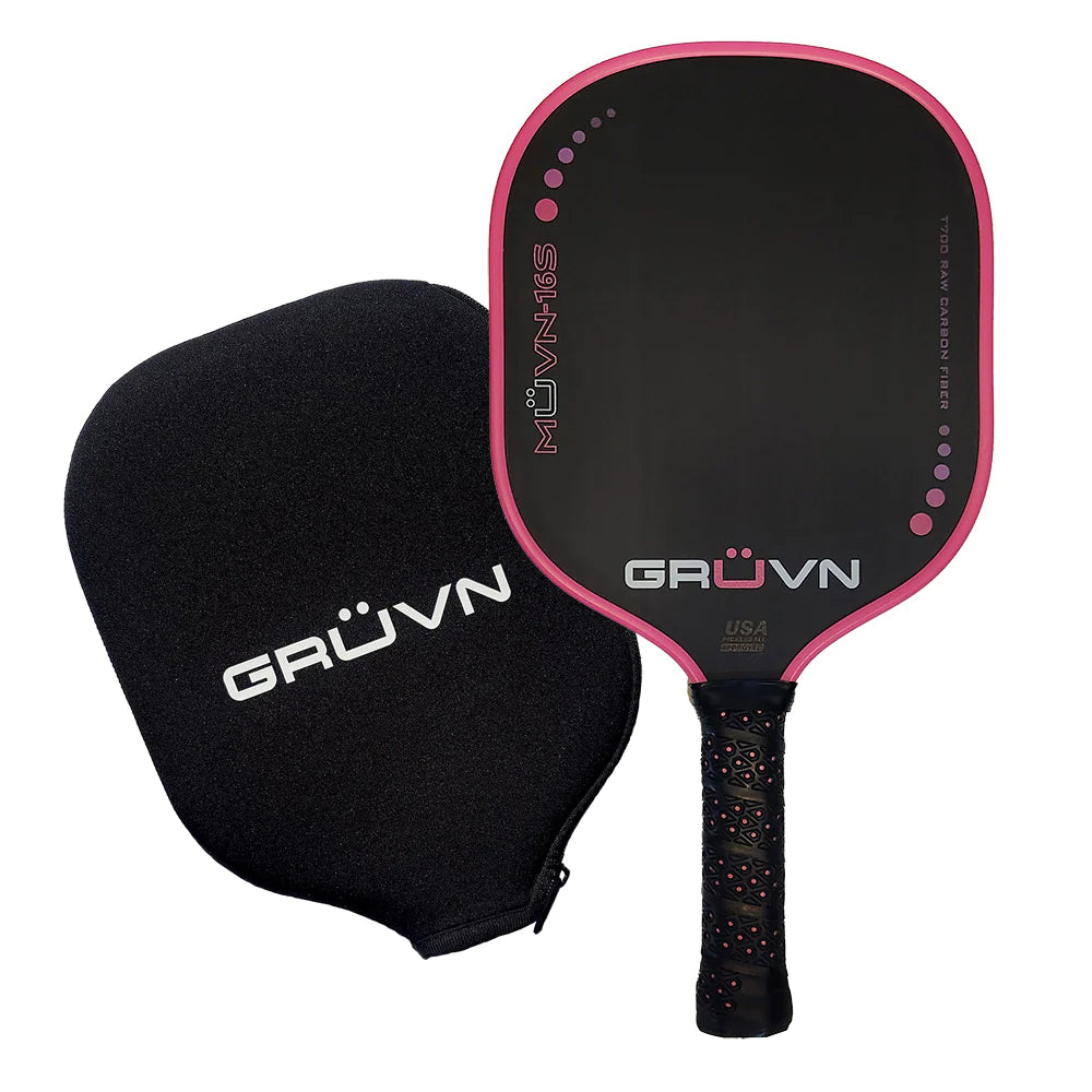 GRUVN - MUVN-16S Pickleball Paddle - Pink with Pink Edge Guard