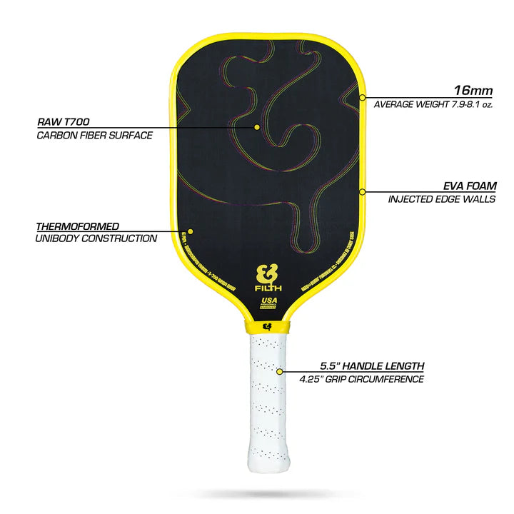 Bread & Butter - The Filth 16mm Pickleball Paddle - Citron