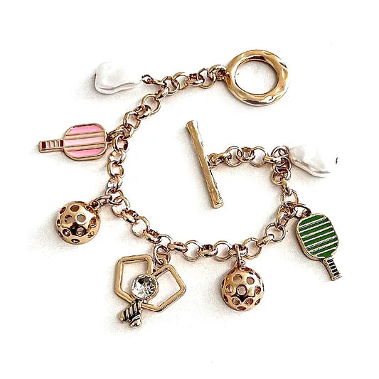 Pickleball Charm Toggle Bracelet