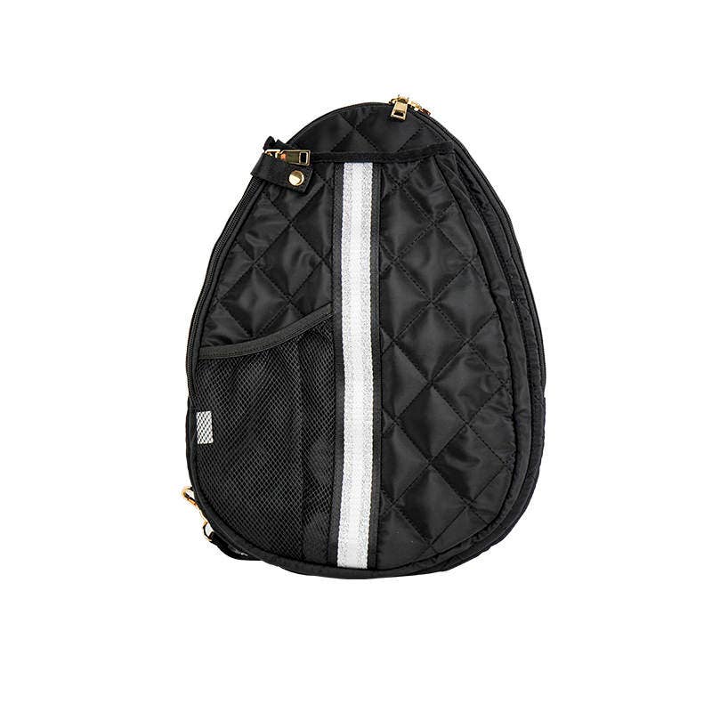 Pickle Ball Bag Black w/White/Silver stripe