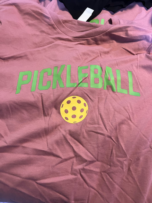 Pickleball w/Yellow Ball - T-Shirt - Whiskey Rose