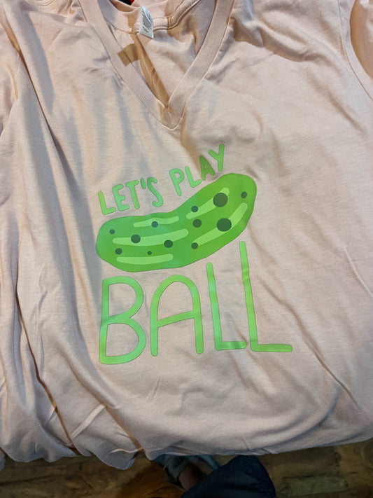 Let's Play - T-Shirt - V-neck - Coral