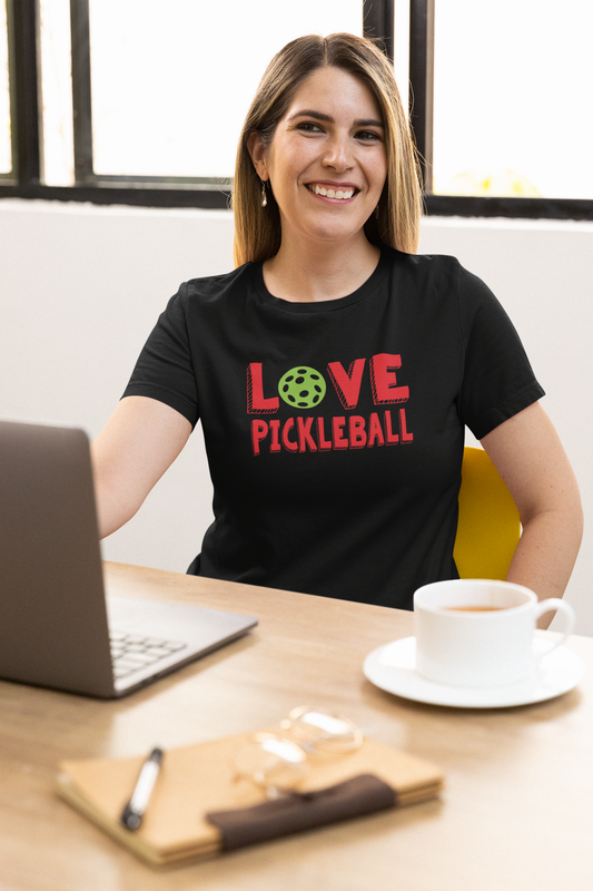 Pickleball Love: Where Passion Meets Comfort T-shirt-BLK