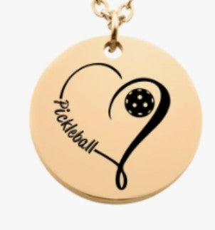 Pickleball Heart Pendant Necklace