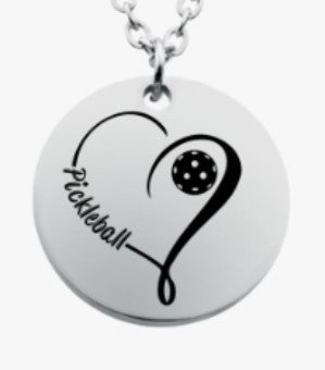 Pickleball Heart Pendant Necklace